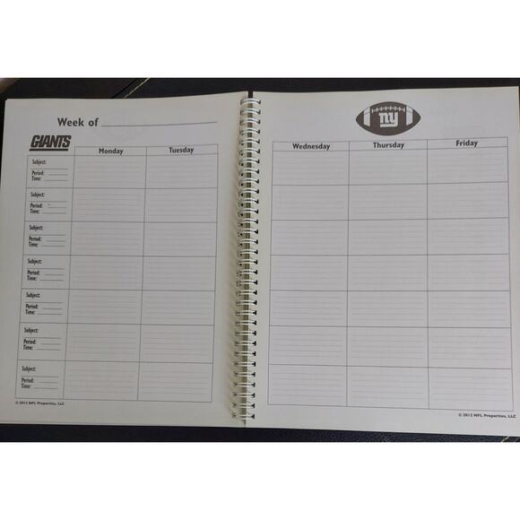 NY Giants Lesson Planner and Record Book Academic Teacher Tools School NFL - Picture 7 of 10
